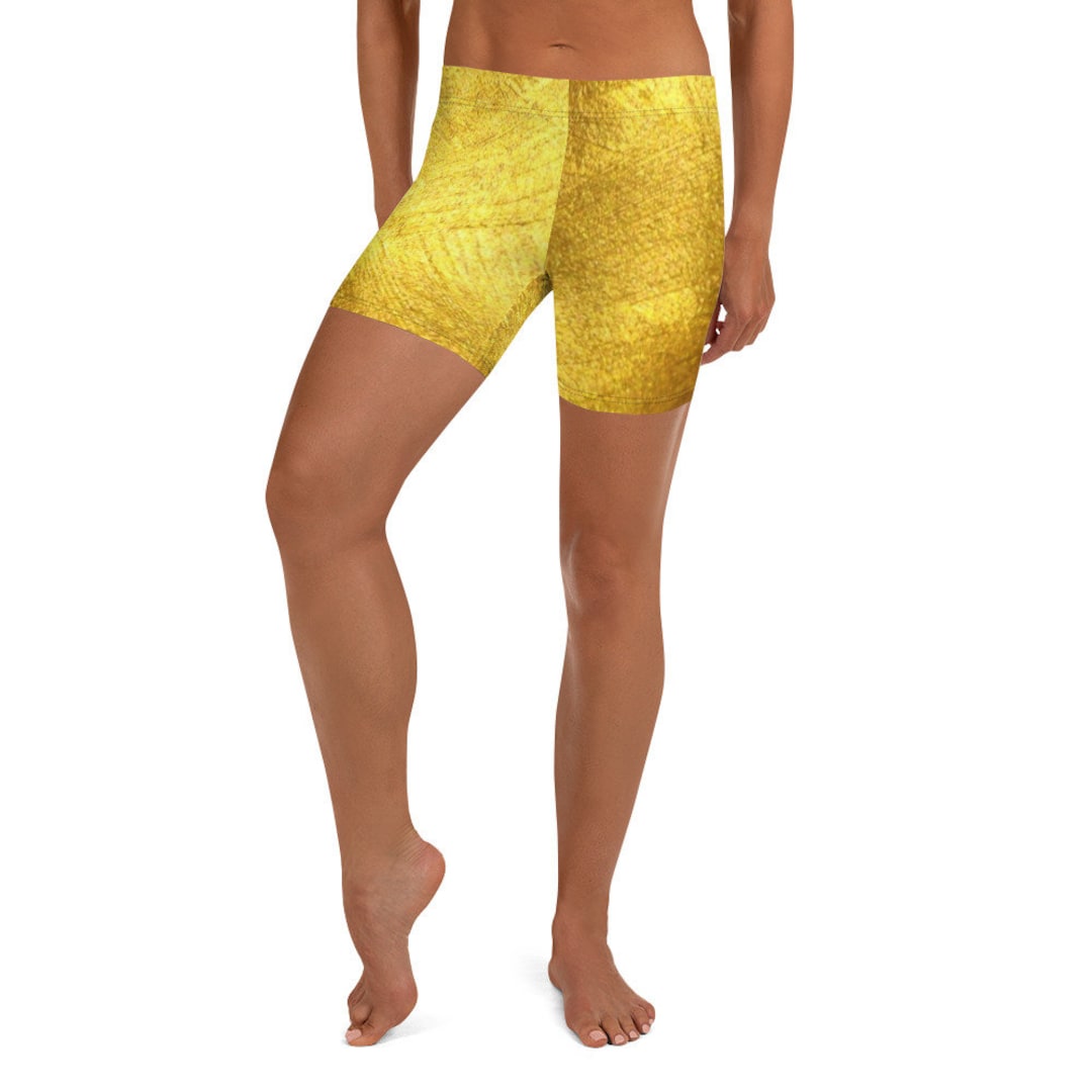 Gold Print Biker Shorts / Short Leggings /booty Shorts - Etsy Australia