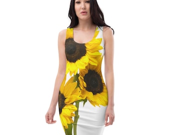 Zonnebloemen Tank Jurk / Bodycon