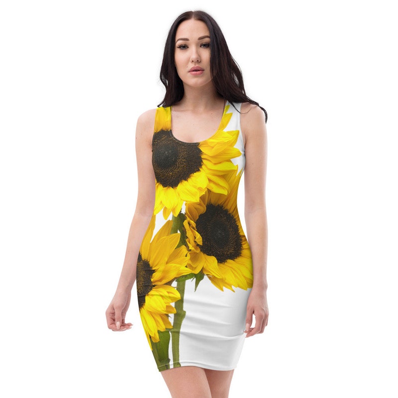 Sunflower Print Bodycon Dress main image 0