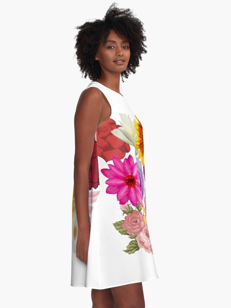 Flower Power A-line Dress / Trapeze Dress / up to 4XL - Etsy