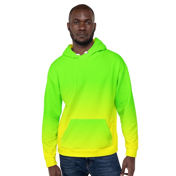 Neon Lime Green \u0026 Yellow RECYCLED Unisex Hoodie / ECO Hoodie - Etsy