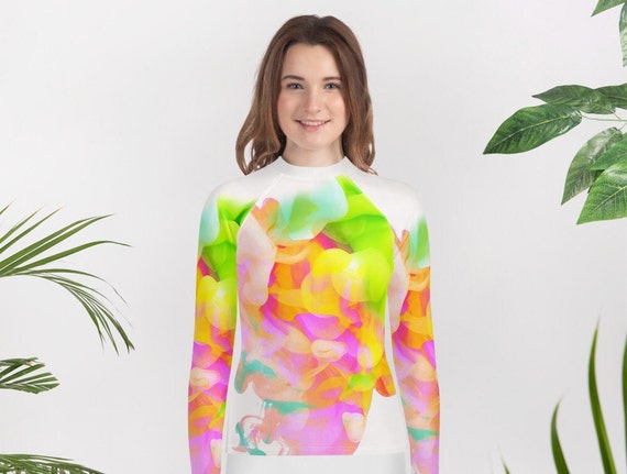 Neon Watercolor Ink / Youth Rash Guard / Girl's Rash Guard / Boy's Rash Guard / Youth Swimwear