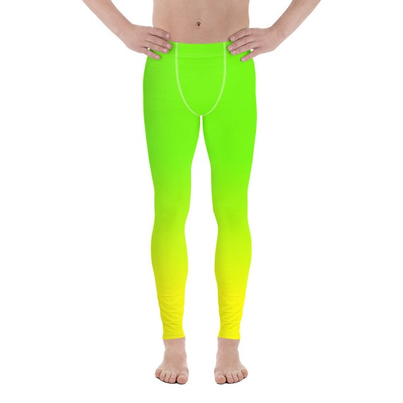 Hikari Lime Green Neon Men's Running Leggings & Run Tights Meggings Ac –  heidikimurart | Running leggings men, Mens leggings, Green running tights