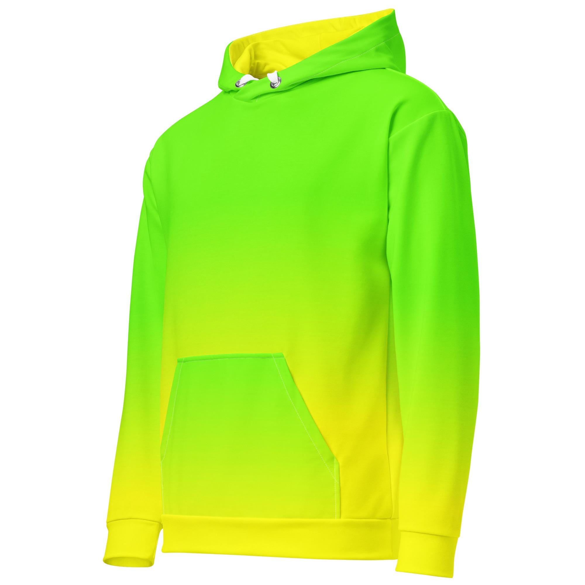 Neon Lime Green & Yellow RECYCLED Unisex Hoodie / ECO Hoodie