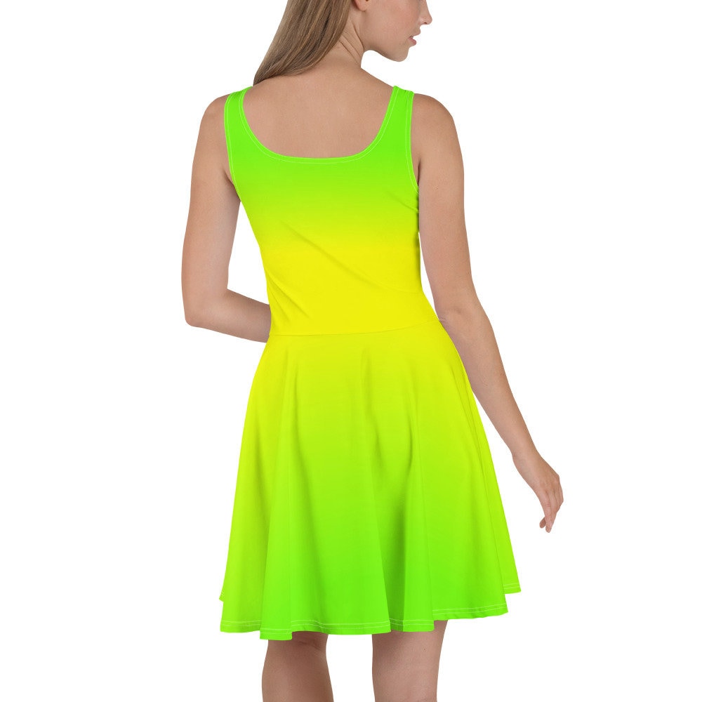 Neon Lime Green & Yellow Skater Dress Neon Lime Green & Yellow Skater Dress