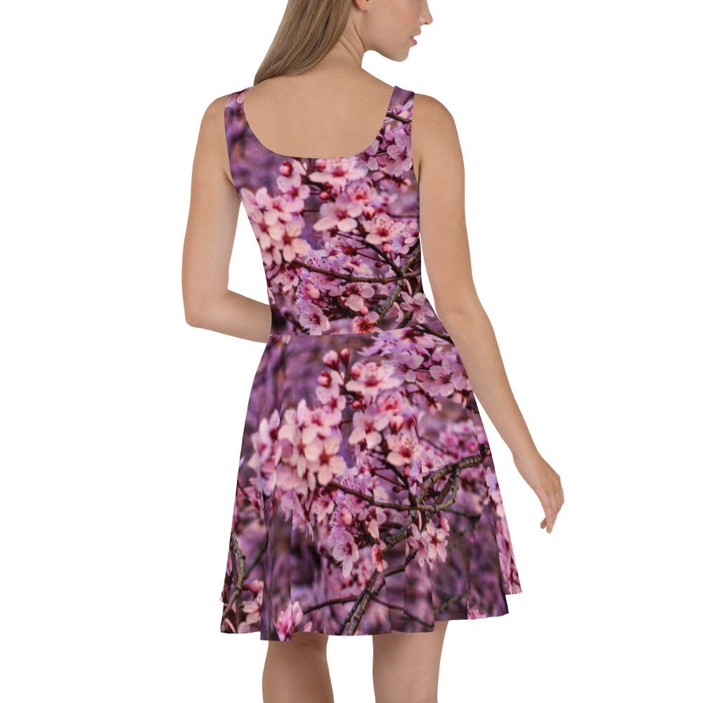 open lace back dress Sakura Flower Japanese Kimono Style Summer Dress