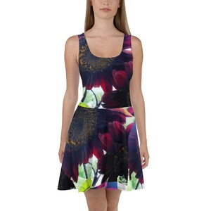 purple sunflower dress Traces of Me Dress Sunflower Jacaranda in Purple