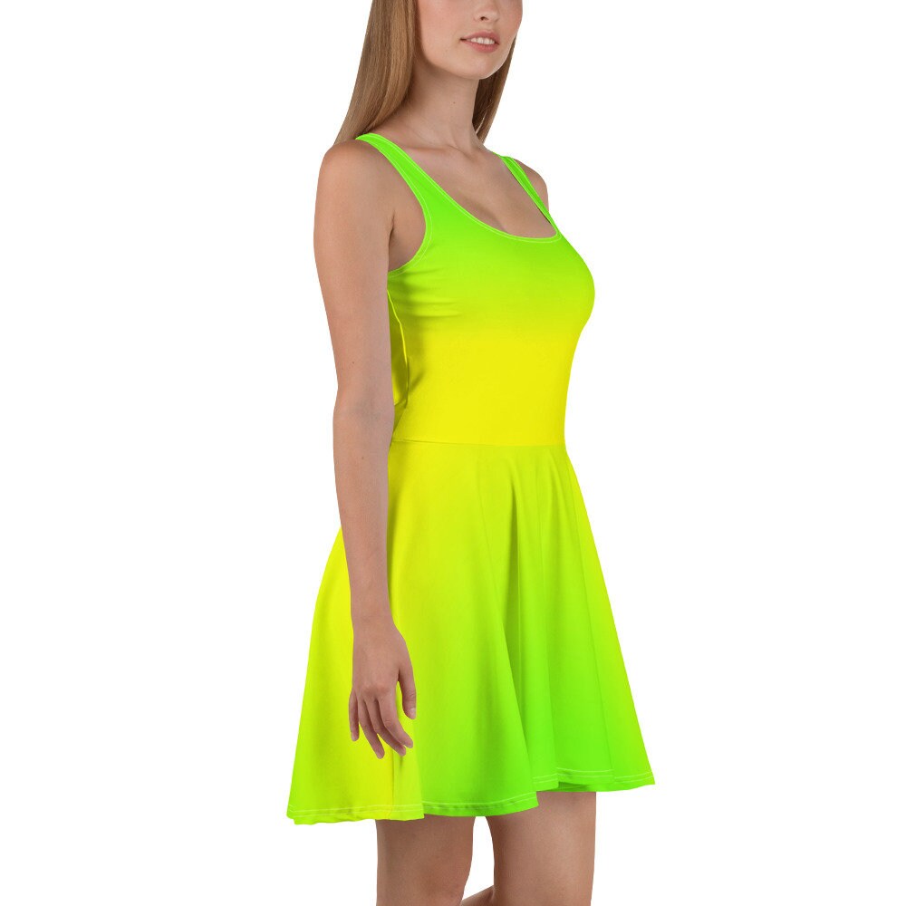 lime green skater dress Neon & Yellow ECO formal dresses for girls