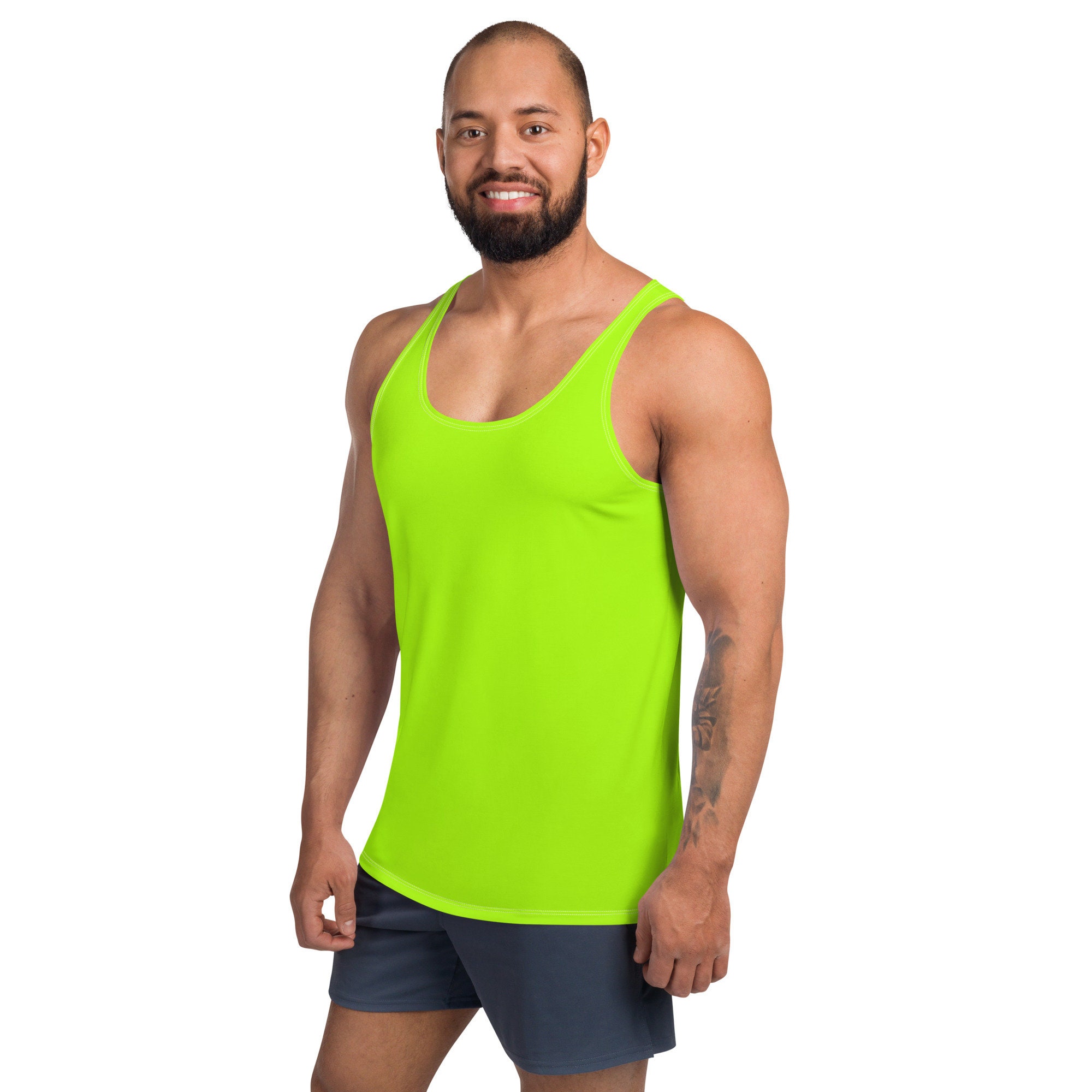 Neon Lime Green Unisex Tank Top - Etsy
