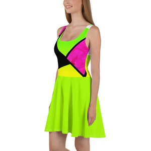 Neon Color Blocking / Skater Dress