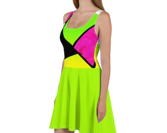 Neon Color Blocking / Skater Dress