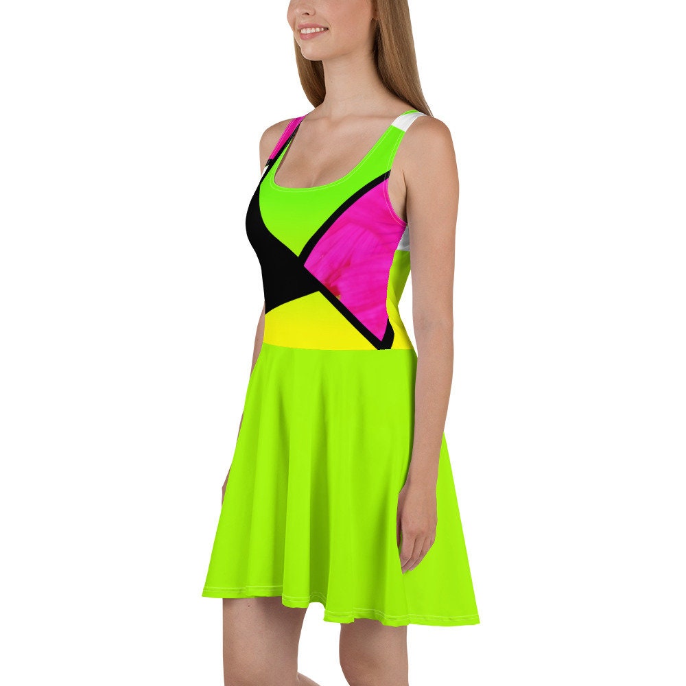 neon skater dress Neon Velvet Ice Skating Dress