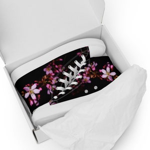 Blossom After Dark /Women’s High Top Canvas Shoes