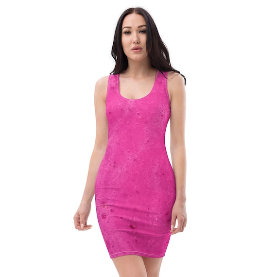 strapless open back dress Spaghetti Straps Hot Pink Bodycon Mini Dress – Dreamdressy main image 1