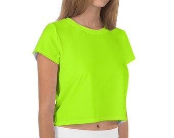 Neon Lime Green Crop Top Tee
