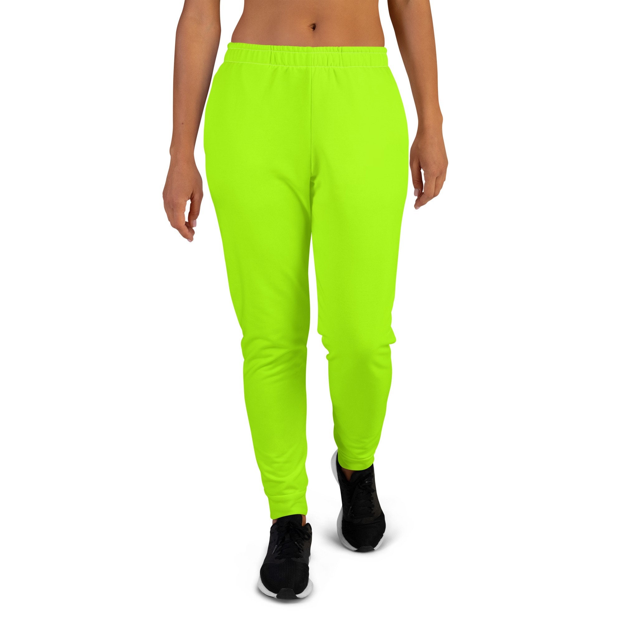 Neon Lime Green Women s Joggers Etsy UK