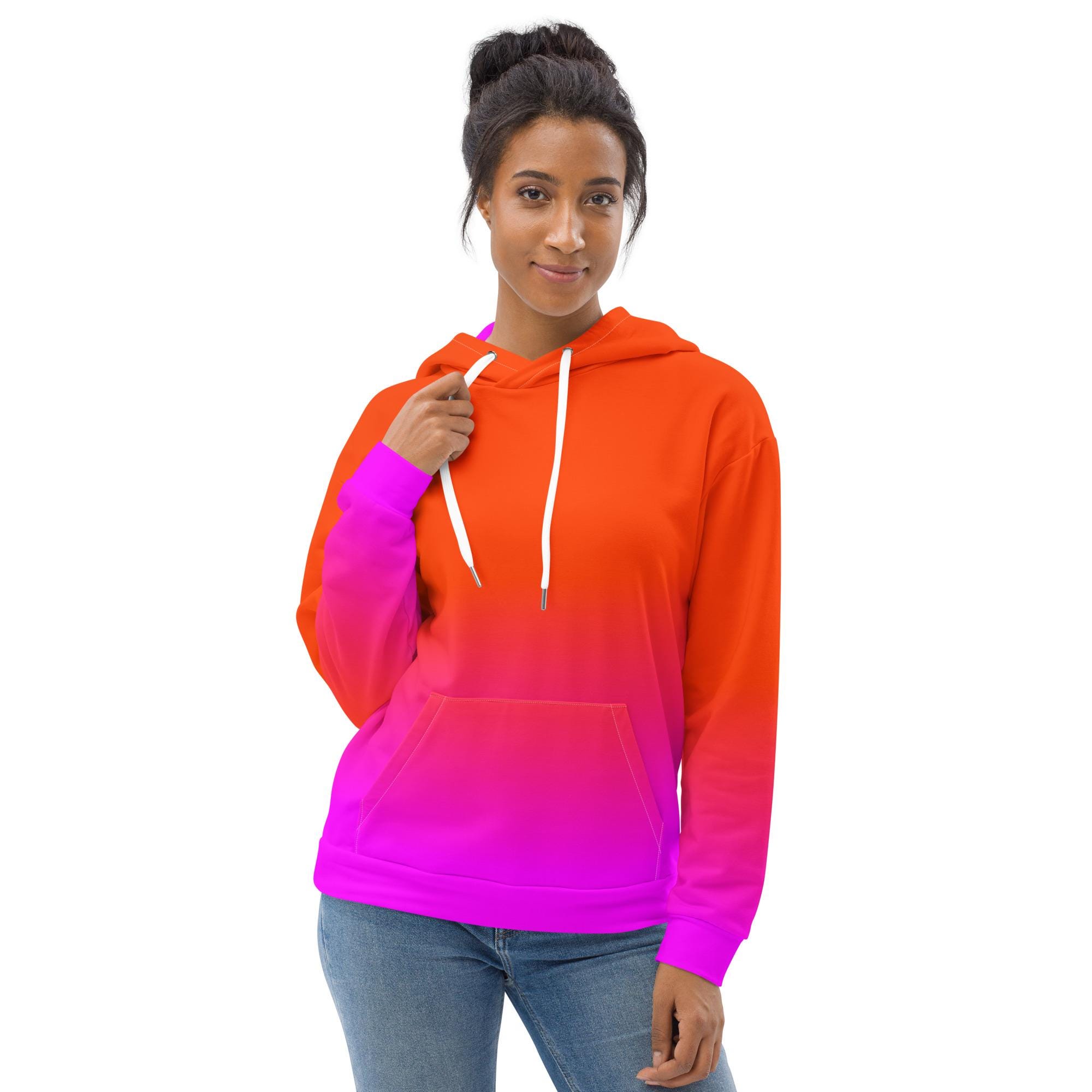 Neon Orange & Pink RECYCLED Unisex Hoodie - Etsy
