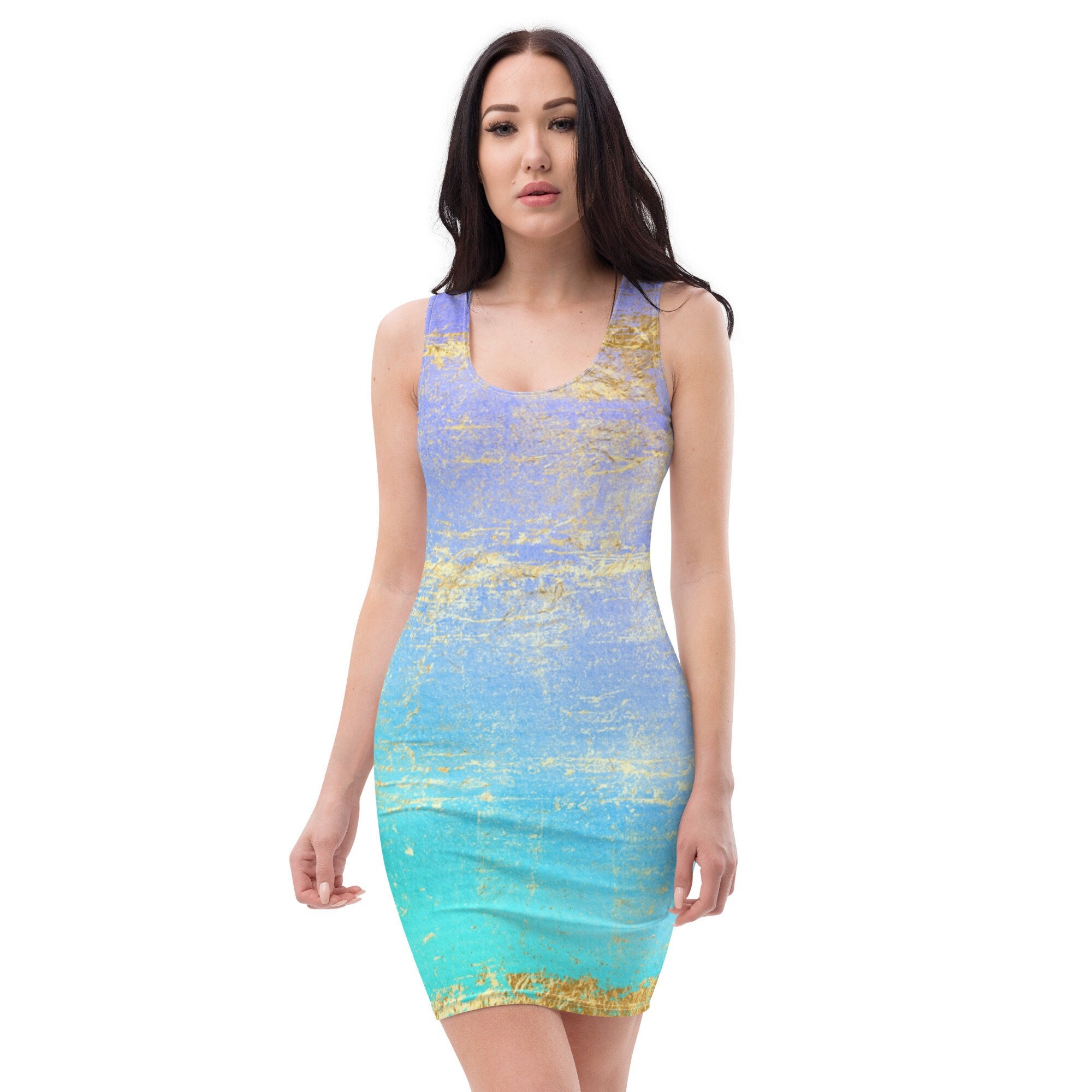 turquoise blue and gold dress Sexy Turquoise Long Prom Dresses with Slit Off the Shoulder Formal Dre –  Viniodress main image 0