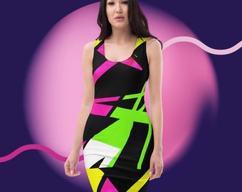 Neon Lime Green & Yellow ECO Tank Dress - Etsy