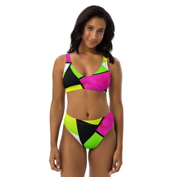 Neon Color Blocking Recycled High-waisted Bikini -  Canada