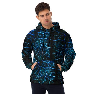 Abstract Neon RECYCLED Macro Leaf Unisex Hoodie