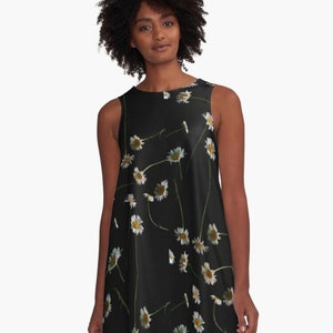 Daisies /  A-Line Dress / Mod Dress/ Trapeze Dress /Up To 4XL