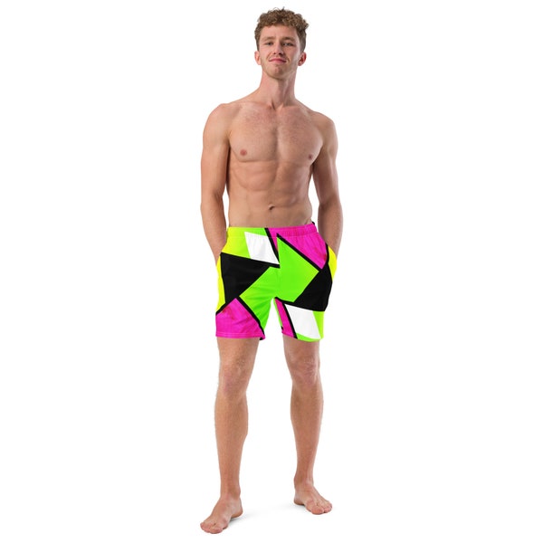 Men's Swim Trunks - Neon Sunset