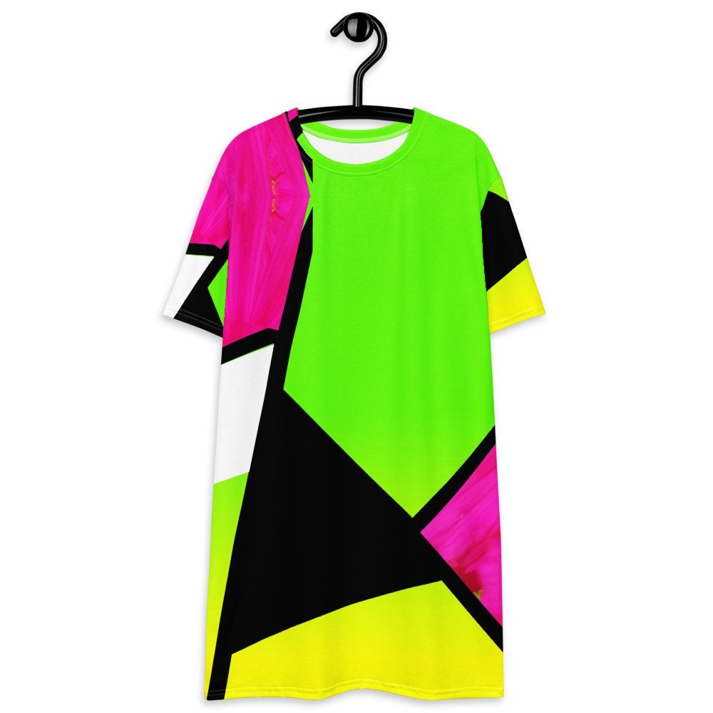 open lace back dress Neon Oversized T-shirt By Offmint