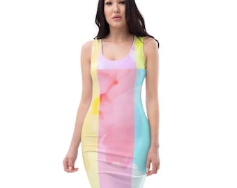 Neon Pastels Tank  Dress /Neon Bodycon