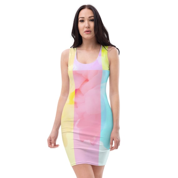 Neon Pastels Tank Dress /Neon Bodycon