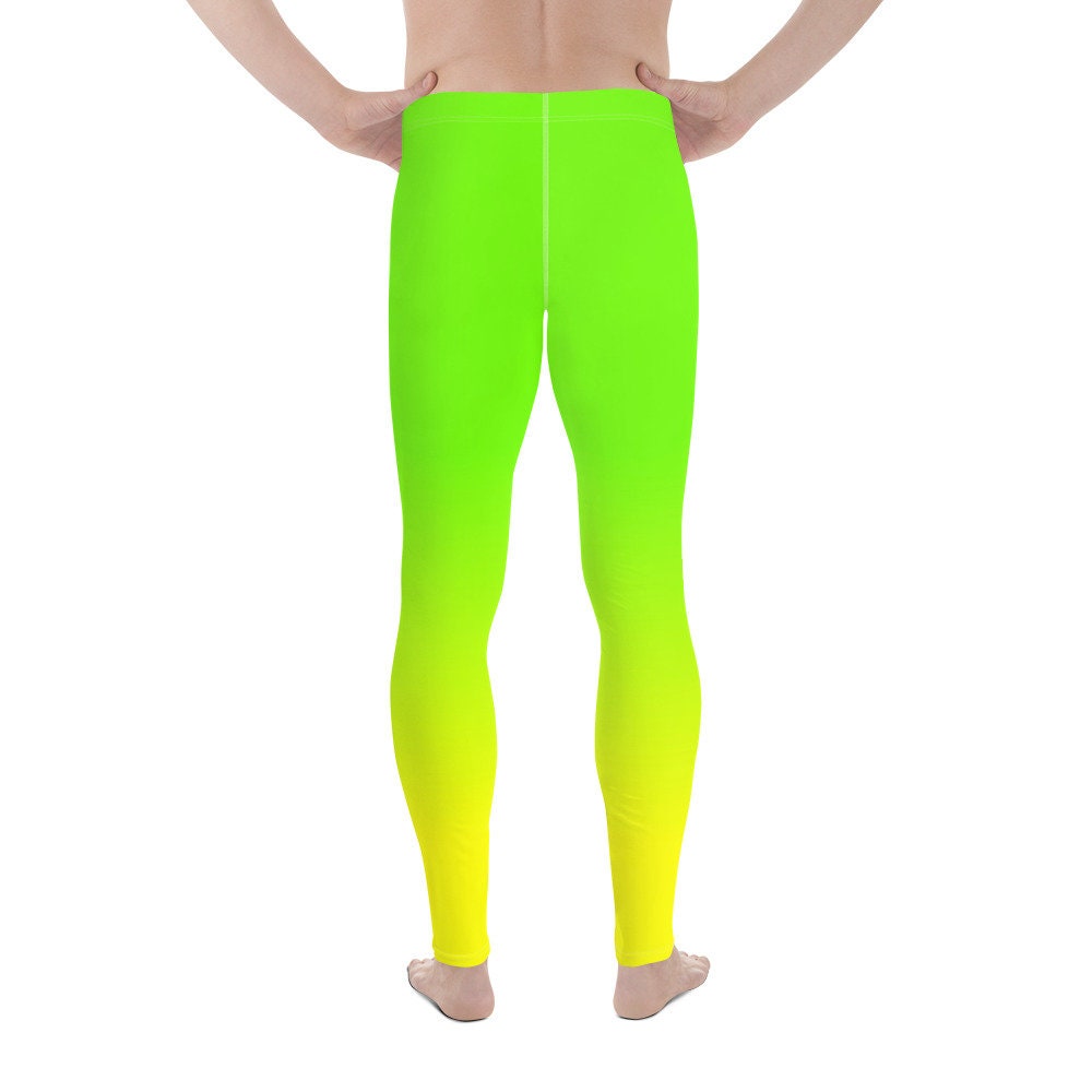 Neon Lime Green & Yellow / Men's Leggings 