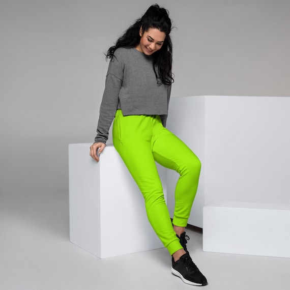 Neon Lime Green Women's Joggers - Etsy Canada