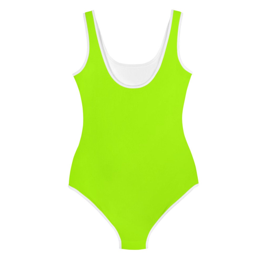 Neon green one piece bathing suit cheap