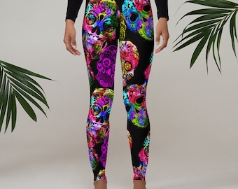 Sugar Skulls Leggings / Halloween Leggings / Calavera