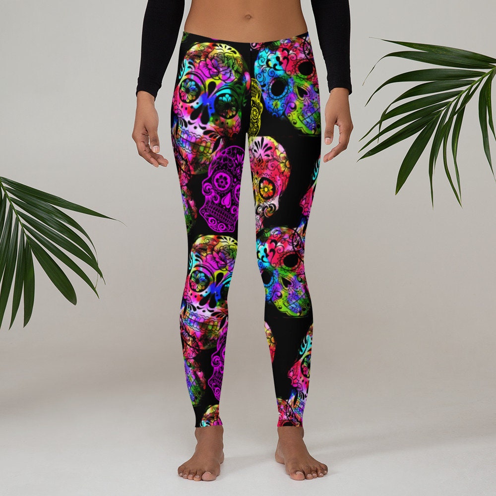 Constantly Varied Gear, Pants & Jumpsuits, Constantly Varied Gear Cvg  Skull Print Dia De Los Muertos Print Leggings Small