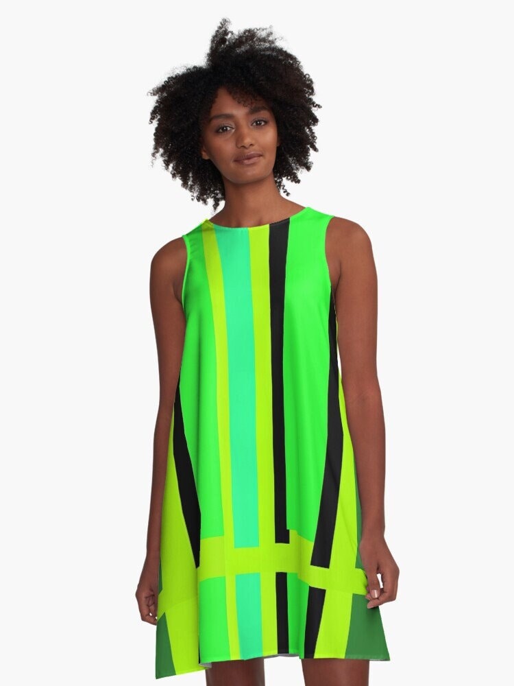 green and black striped dress Vintage 1950s Green Stripe Dress