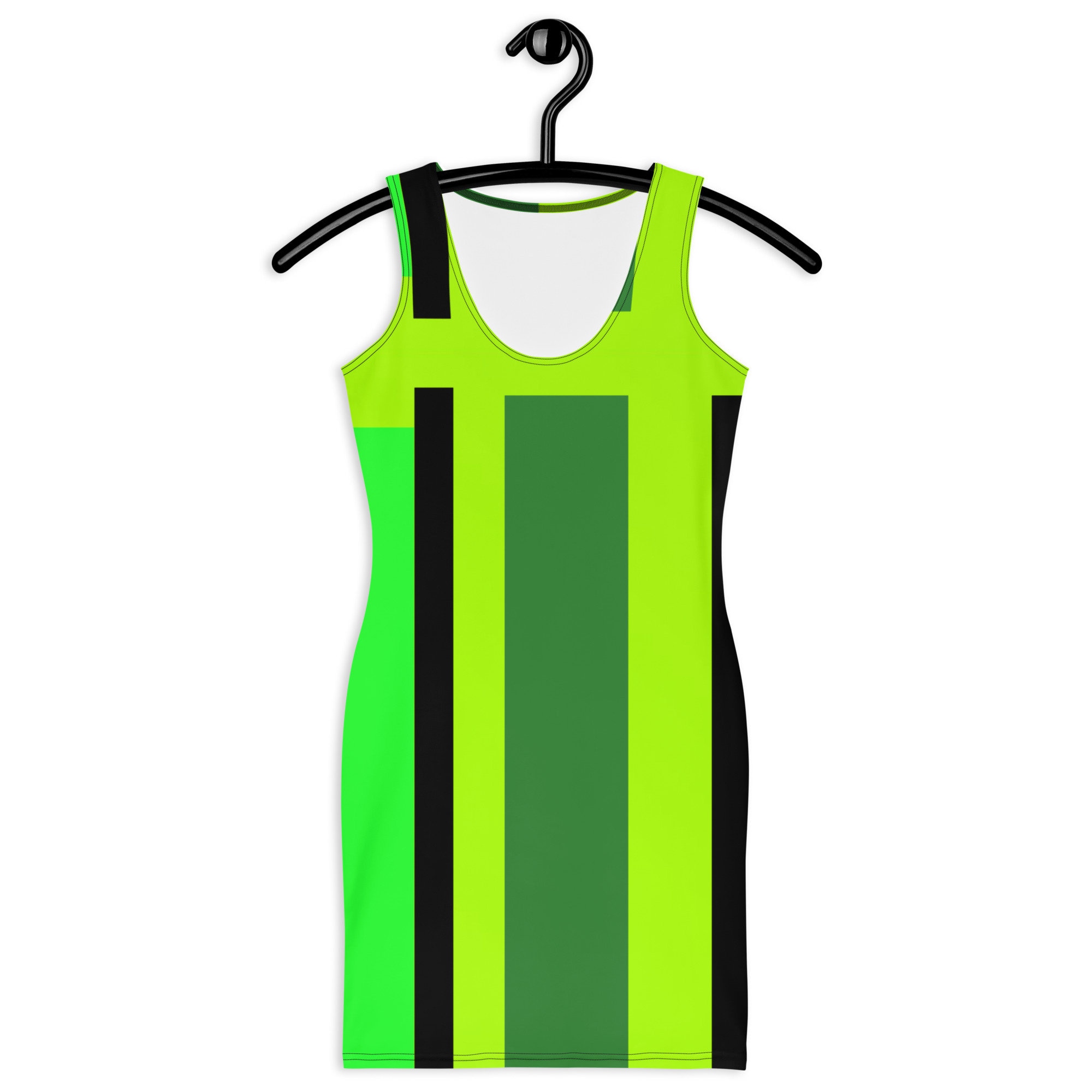 Neon Lime Green Striped Tank Dress / Bodycon - Etsy