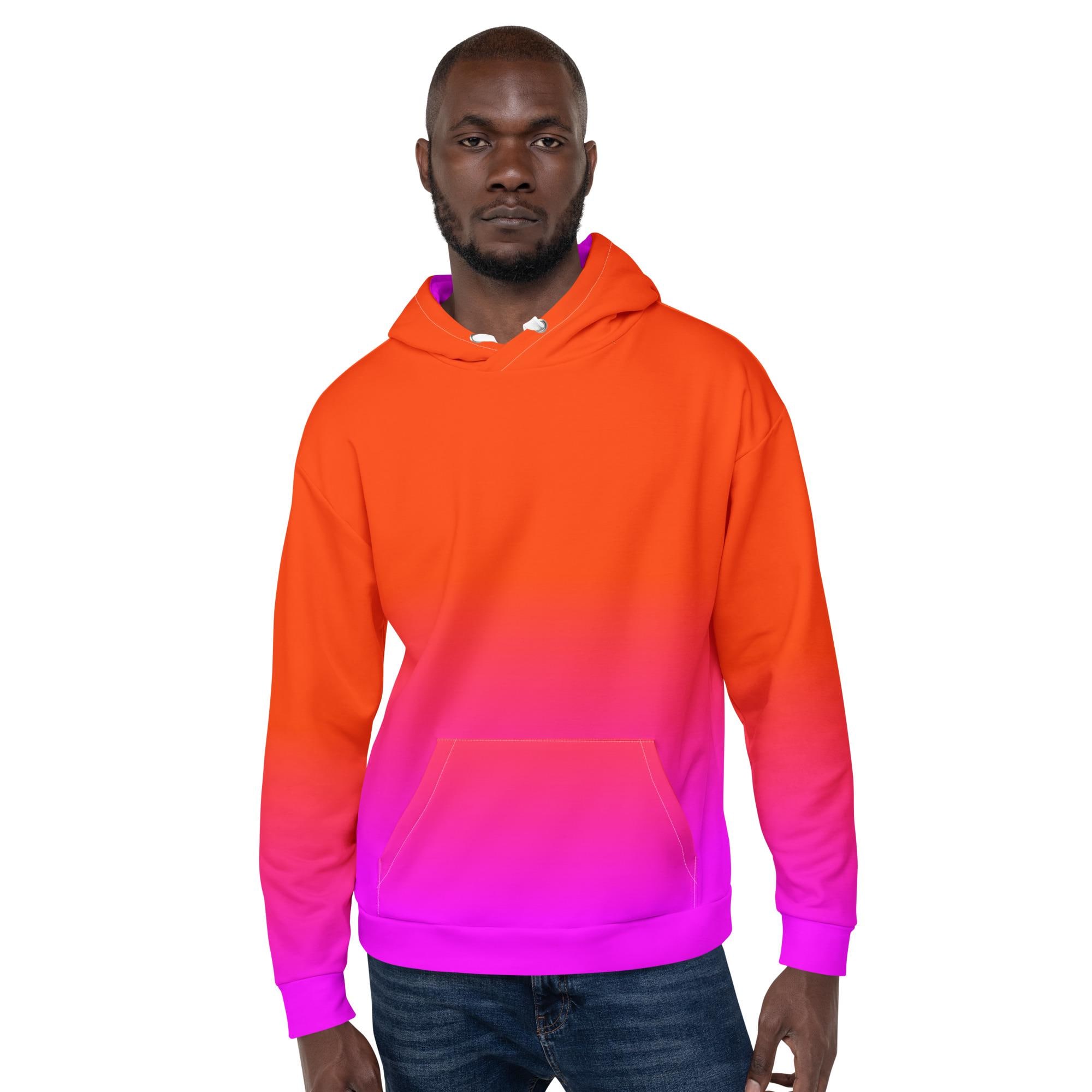 Neon Orange & Pink RECYCLED Unisex Hoodie - Etsy
