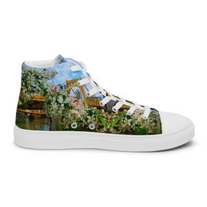 Pittsburgh & Cherry  Blossoms /  Women’s High Top Canvas Shoes