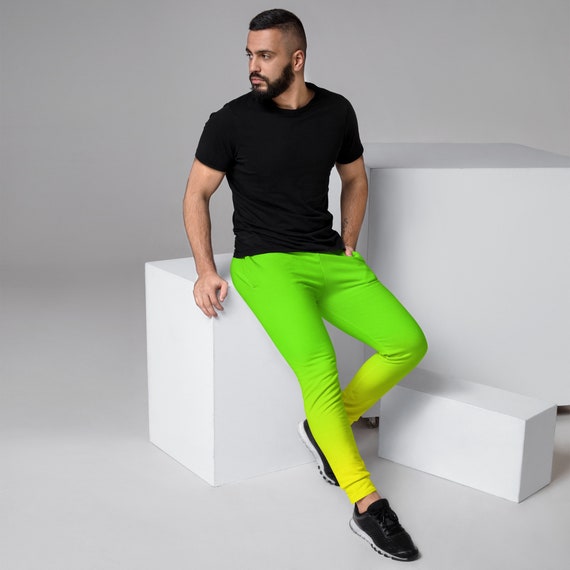 Neon Lime Green Yellow Men s RECYCLED Joggers ECO Festival