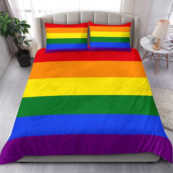Housse de couette LGBT et housses d’oreiller - Ensemble de literie LGBT - Housse de lit LGBT
