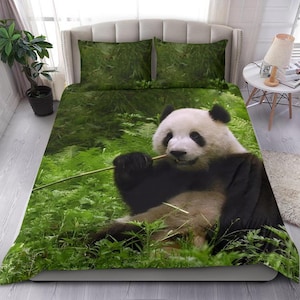 HIXIP Panda Bettbezug Sets 3D Bett Set Schlafzimmer Zubehör