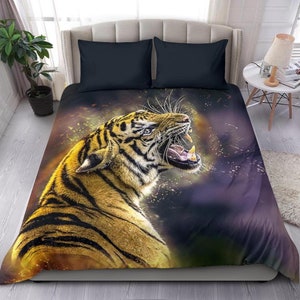 Tiger Duvet Cover Set: Animal Print Bedding