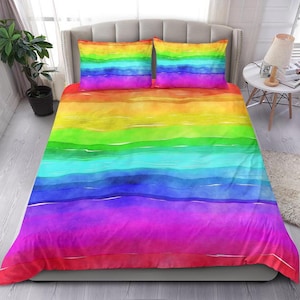 Rainbow Duvet Cover Set: Colorful Bedding with Pillow Covers