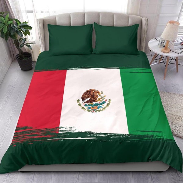 Mexico Flag Duvet Cover and pillow Covers  - Mexico Bedding Set - Mexico Bed Cover