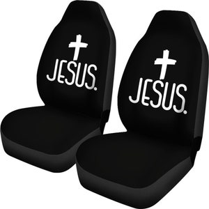 Jesus Car Seat Covers Set 2 Pc, Car Accessories Seat Cover – Love Mine Gifts