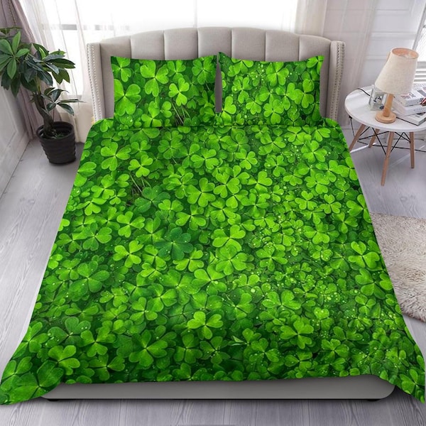 Clover Duvet Cover and pillow Covers  - Clover Bedding Set - Clover Bed Cover