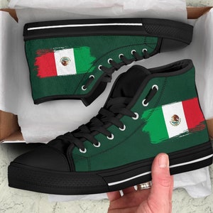 Mexico Flag High Top Sneakers / Mexico Custom Print Trainers Shoes / Mexico High Top Shoes / Mexico Gift