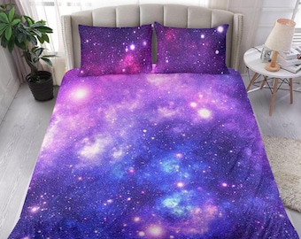 Geometry Grid Decor Duvet Cover Galaxy Series Bedding Set Twin Size for Boys Teens Kids Bedroom Decor Comforter Cover Set Starry Sky Planet Lattice Pattern Soft Microfiber Reversible Quilt Set