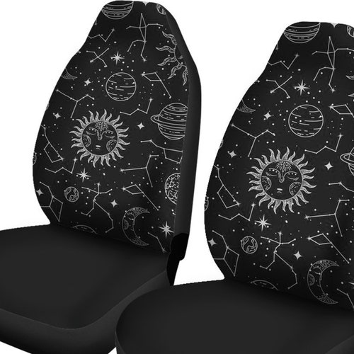 Celestial Colorful Outer Space Car Seat Covers Teal Blue Gold Etsy